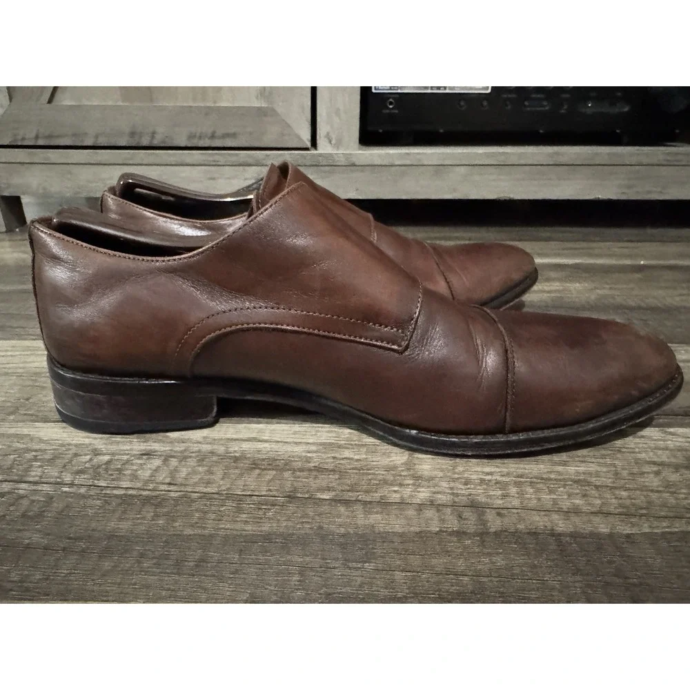 To Boot New York Brown Leather Double Monk Strap Shoes Mens Size 10.5 Made Italy